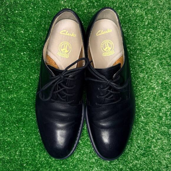 Clarks Extra-Light Oxford Shoes Black 9M Cork Cushion Plus Comfort Dress